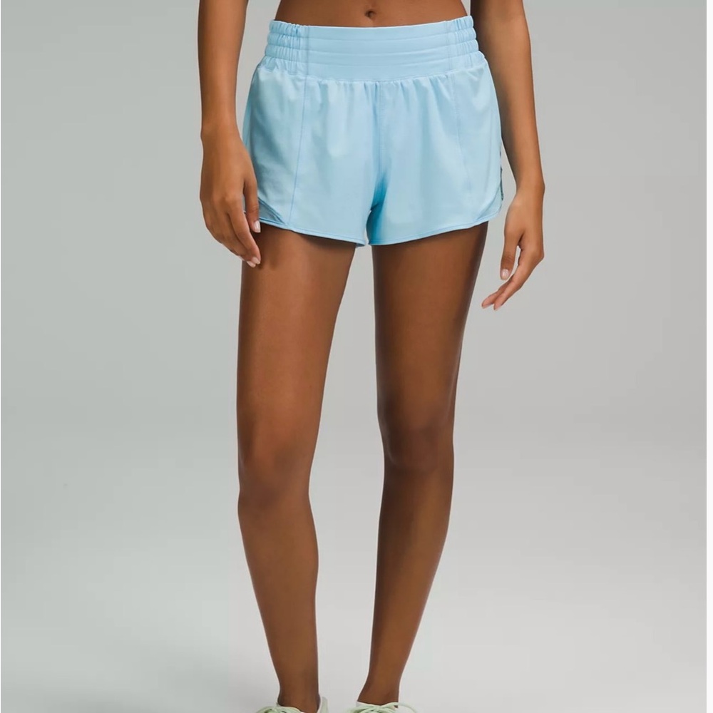 Lululemon Athletica High Rise Blue Chill Hotty Hot Shorts (2.5”)